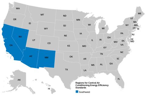 Regions for Central AC Energy Efficiency Standards